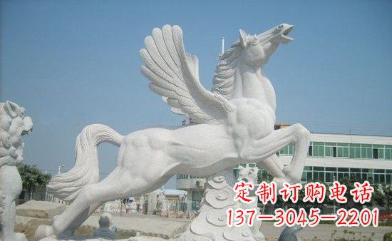 福建精美祥云飞马石雕,古朴大气