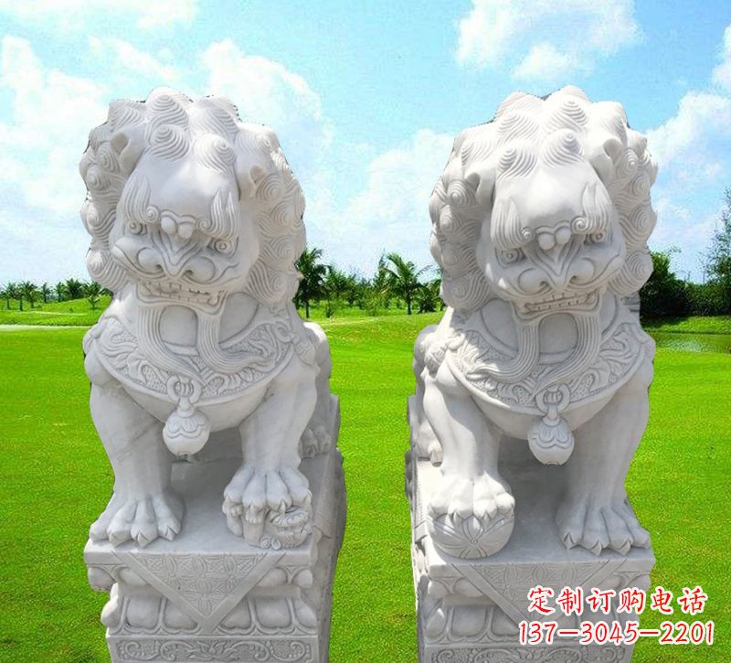 福建汉白玉狮子雕塑,带您走进文化的世界