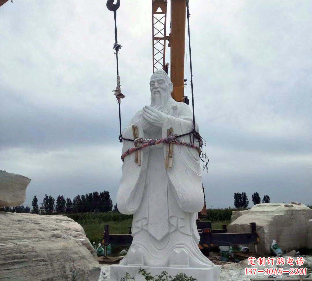 福建超越传统汉白玉校园孔子雕塑
