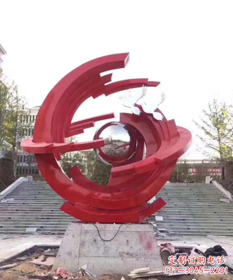 福建体现和平美感的不锈钢和平鸽雕塑