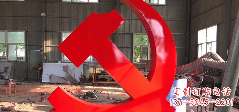 福建河南不锈钢党徽雕塑,精致而完美