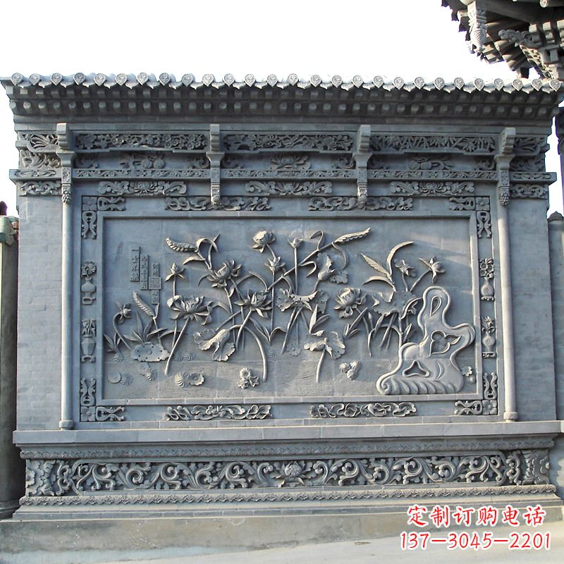 福建荷花青石影壁雕为您的园林大门装点完美的结局