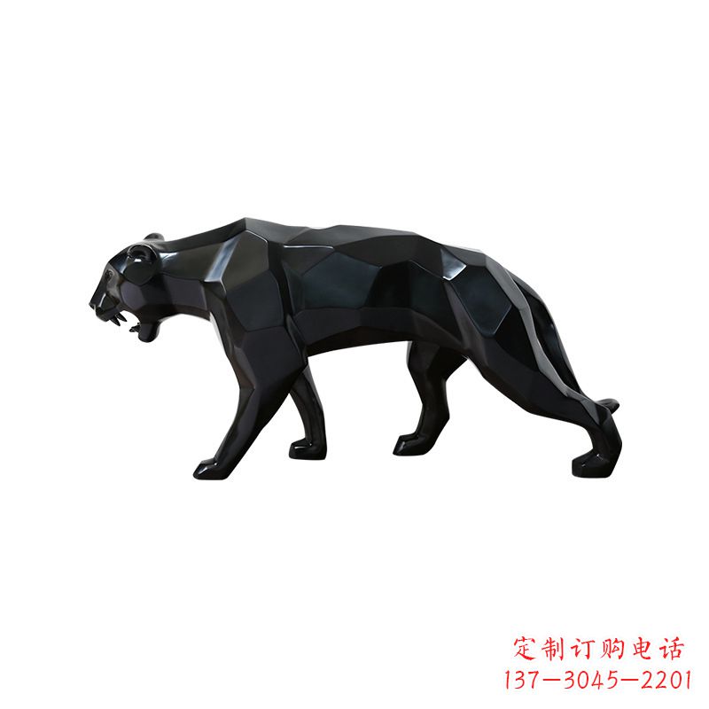 福建黑色魅力,豹子玻璃钢雕塑