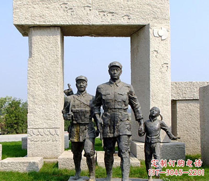 福建红军公园人物铜雕