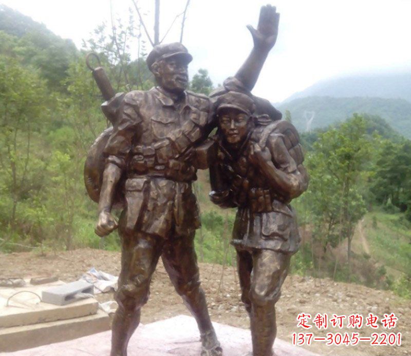 福建红军人物铜雕 (2)