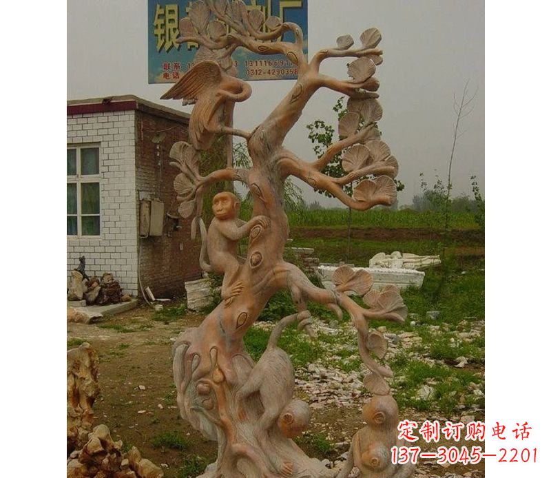 福建优雅灵动的猴子石雕