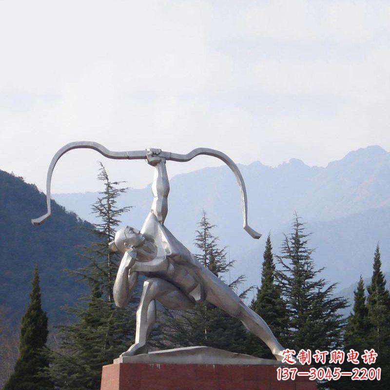 福建后羿射日不锈钢雕塑