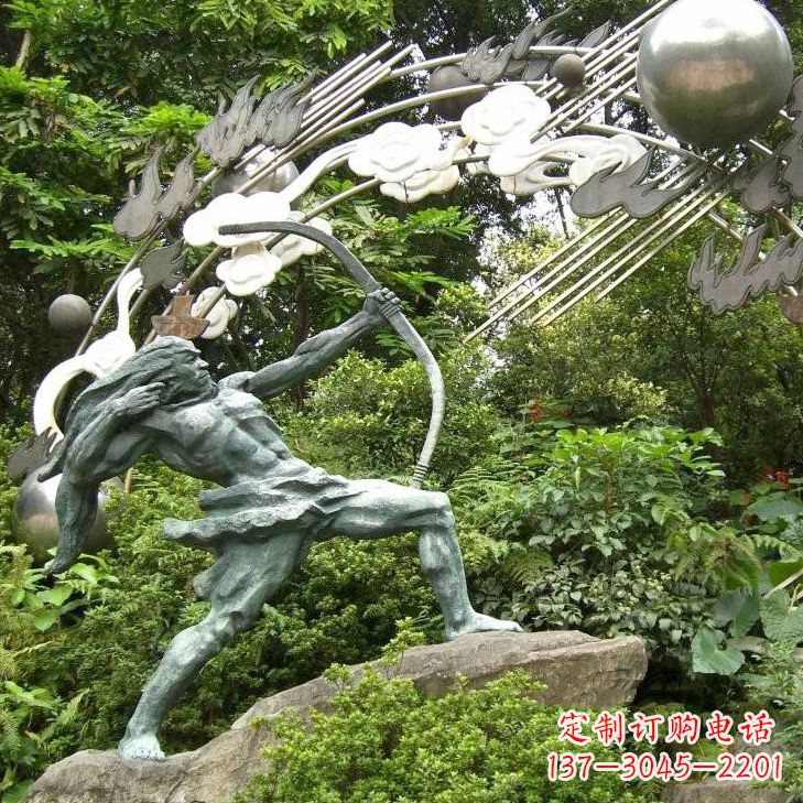 福建华夏传统精美后羿射日雕塑