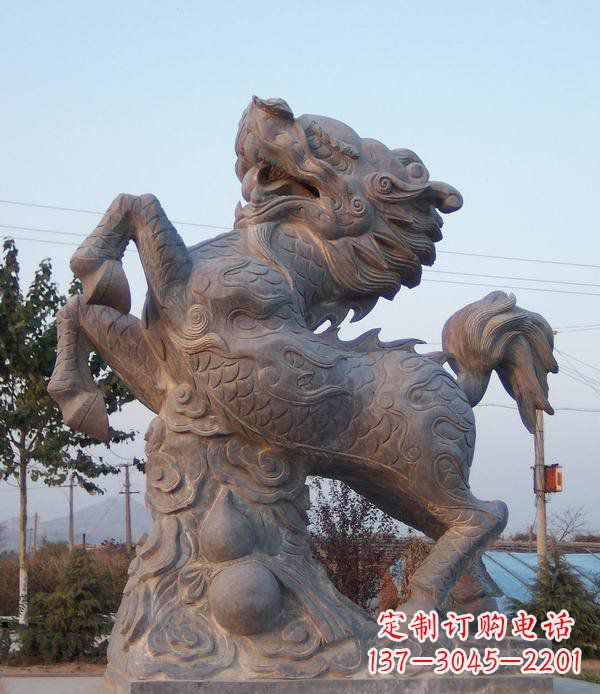 福建精美独特的麒麟神兽石雕