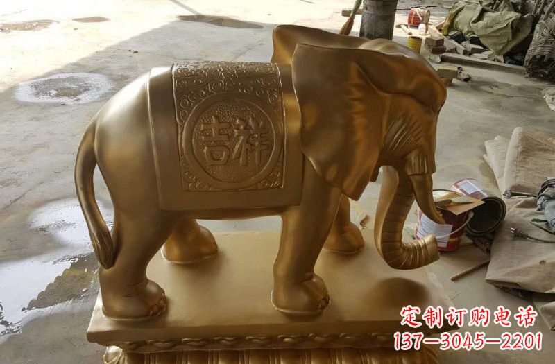 福建湖南玻璃钢仿铜大象雕塑,为您展示艺术之美
