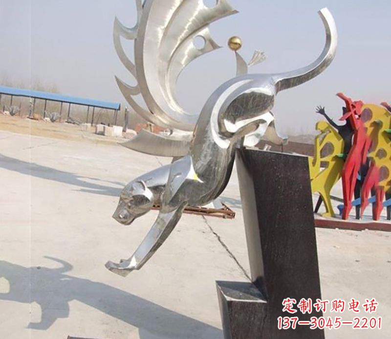 福建经典大气的不锈钢豹子雕塑