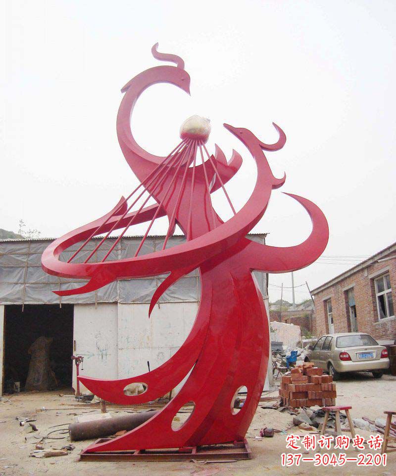 福建户外不锈钢抽象凤凰雕塑