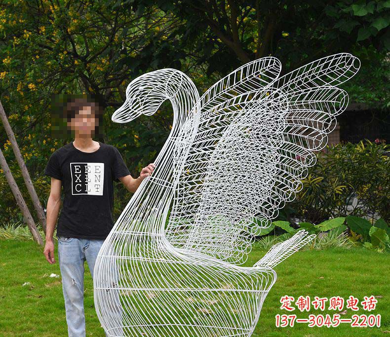 福建艺术精灵——户外不锈钢天鹅雕塑