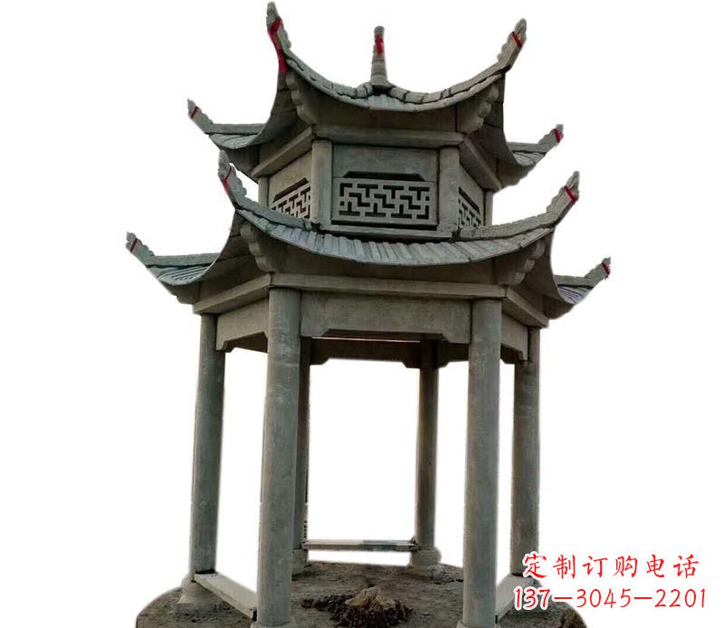 福建户外双层六角凉亭石雕