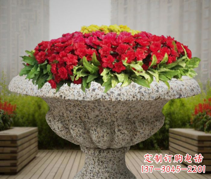 福建花岗岩花盆小区石雕 (3)