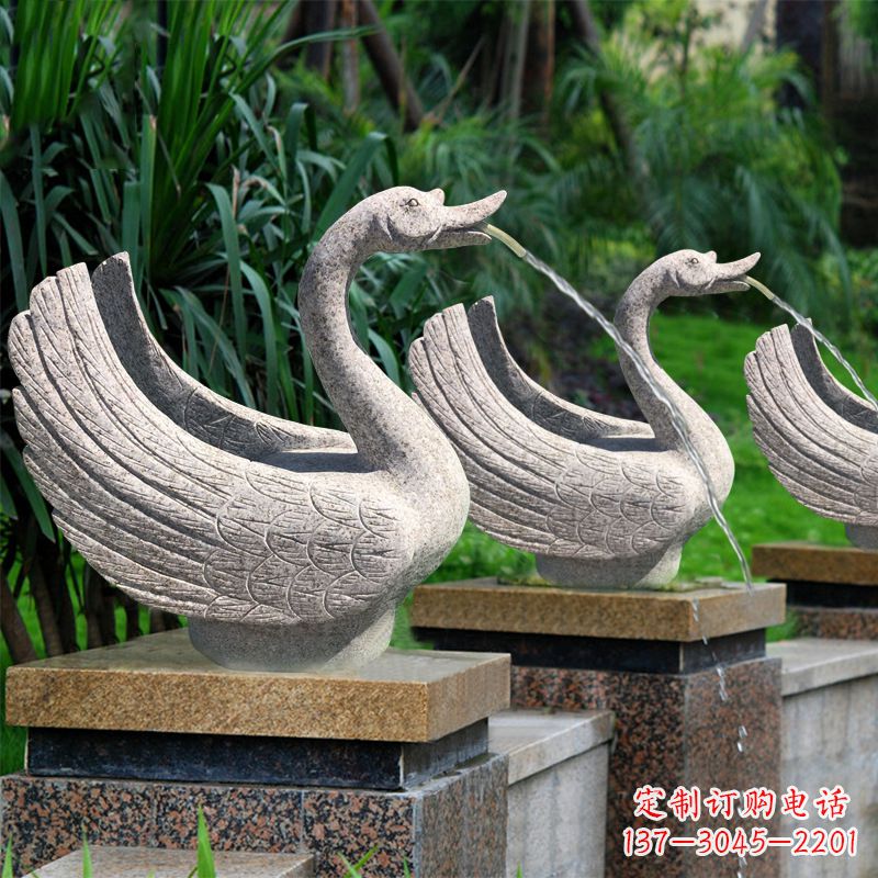 福建尊贵的花岗岩天鹅喷水雕塑