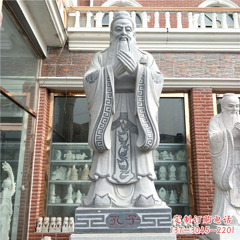 福建花岗岩石雕校园孔子雕像