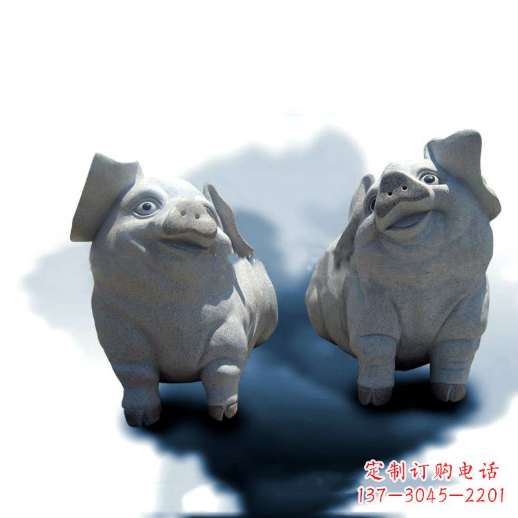 福建花岗岩动物雕塑-可爱的福猪