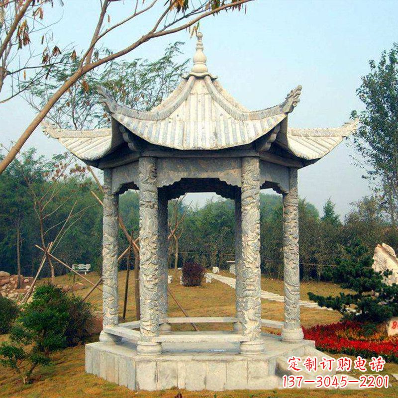 福建打造精美的花岗岩庭院石凉亭雕塑