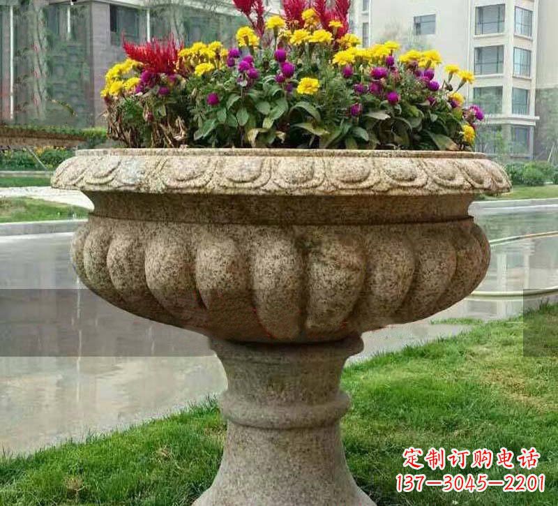 福建花岗岩小区花盆石雕，精美绝伦