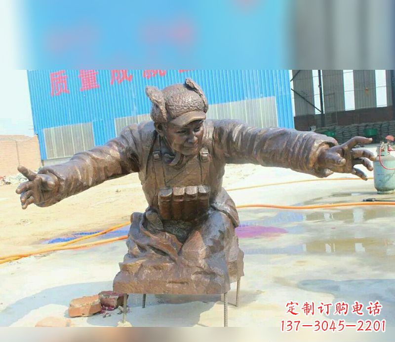 福建黄继光校园英雄铜雕:传承伟大精神