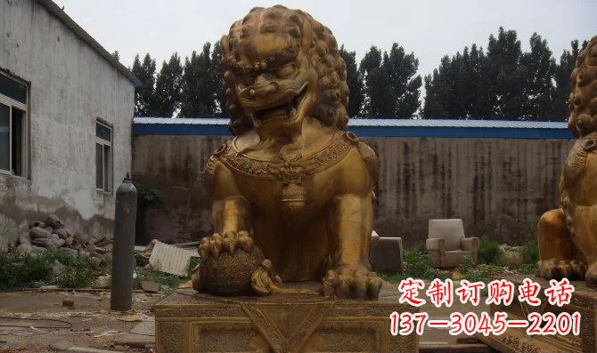 福建黄铜狮子雕塑,让您的空间更加华贵