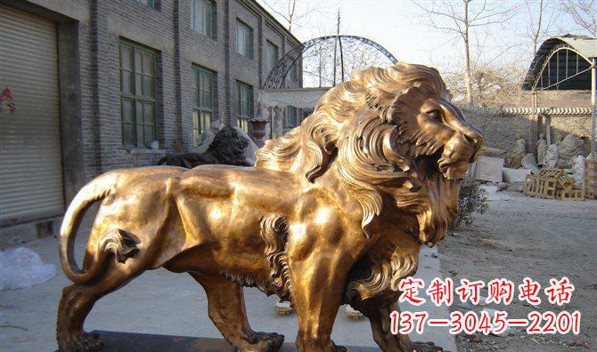 福建黄铜西洋狮子铜雕