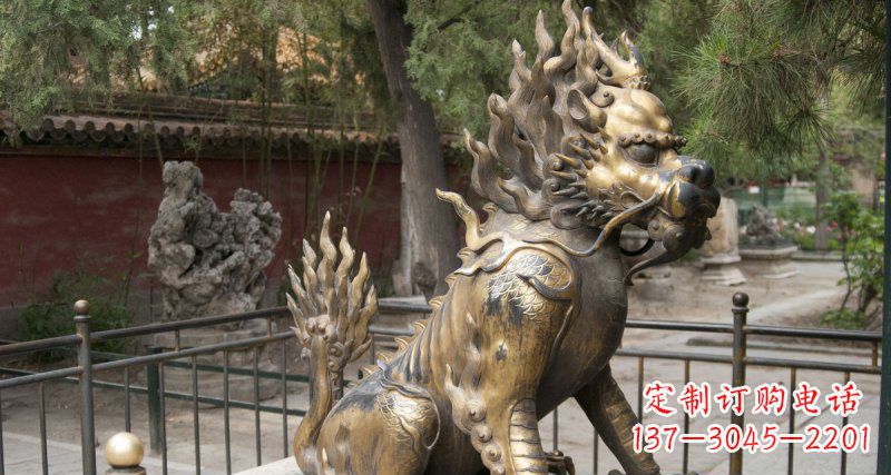 福建钜惠雅致:优质黄铜铸铜麒麟雕塑