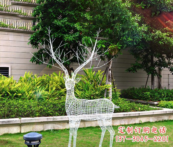 福建创造魅力的麋鹿不锈钢雕塑