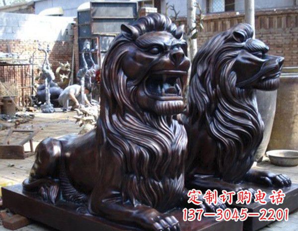 福建浓郁艺术气息的精美铜雕狮子