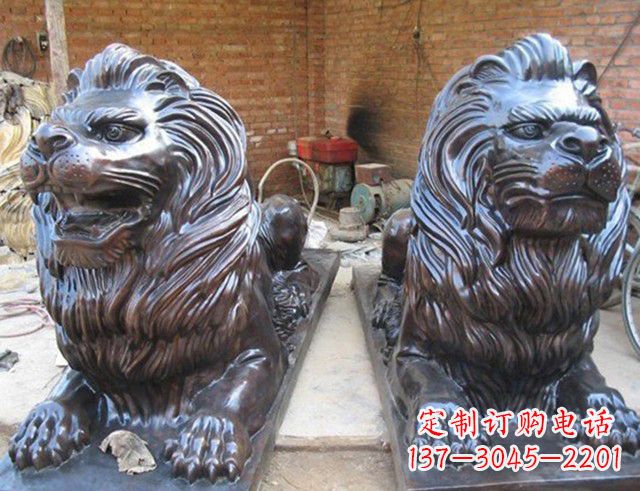 福建汇丰狮子铜雕塑是由中领雕塑制作的一款狮子…