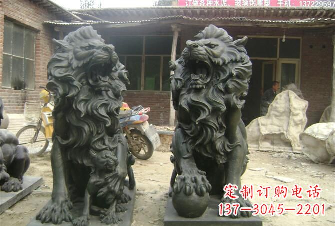 福建汇丰铜狮子雕塑