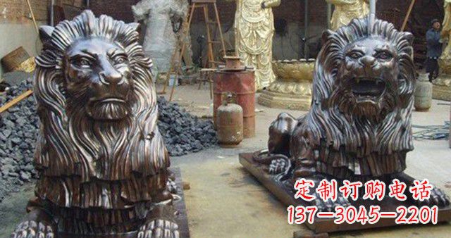 福建汇丰铜狮子雕塑,令人叹为观止