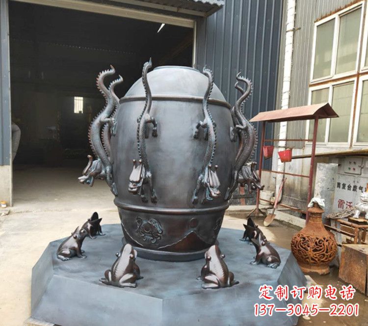 福建浑天仪玻璃钢仿铜雕塑,活跃校园景观