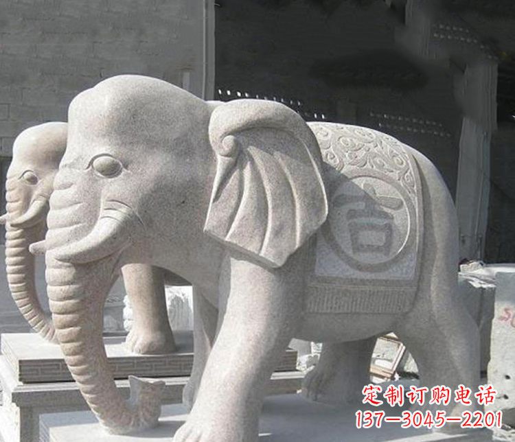 福建吉祥大理石大象石雕