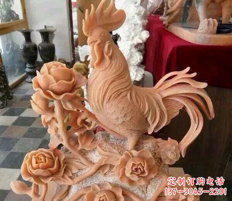 福建国家元素:吉祥如意公鸡石雕