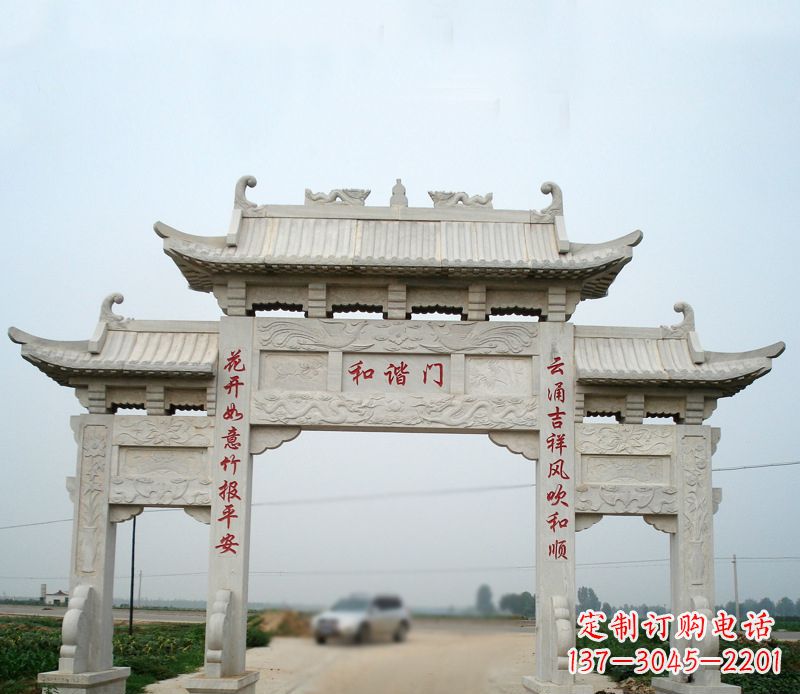 福建建筑石雕牌坊雕塑
