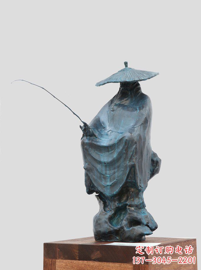 福建中领雕塑:精美古典雕塑——姜太公钓鱼铜像