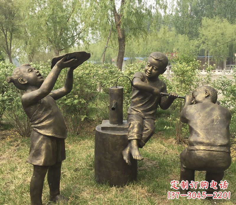 福建艺术熊孩子,活泼可爱的儿童雕塑