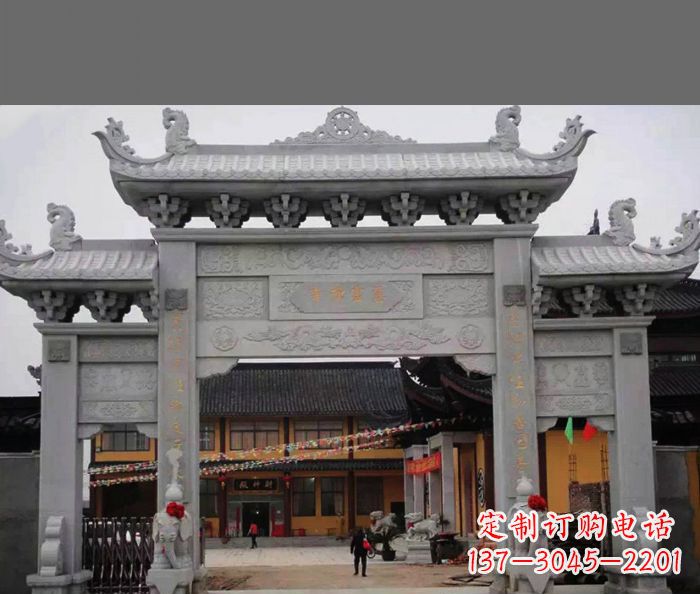 福建专业街边道路三门石牌坊雕塑制作