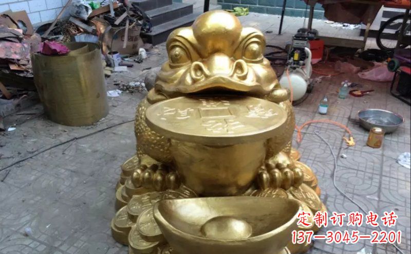 福建铜质金蟾招财动物雕塑