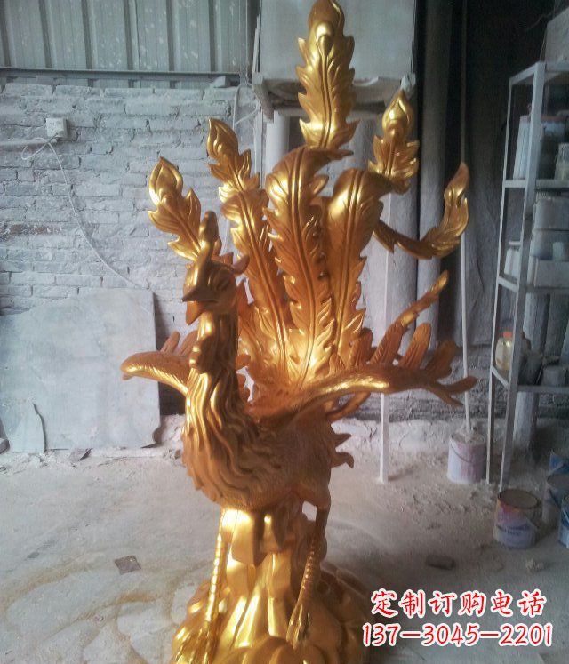 福建金凤凰玻璃钢仿铜动物雕塑─让美丽无限盛开