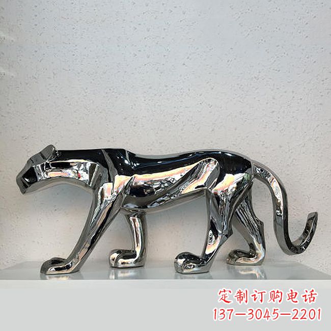 福建杰出的不锈钢金钱豹雕塑