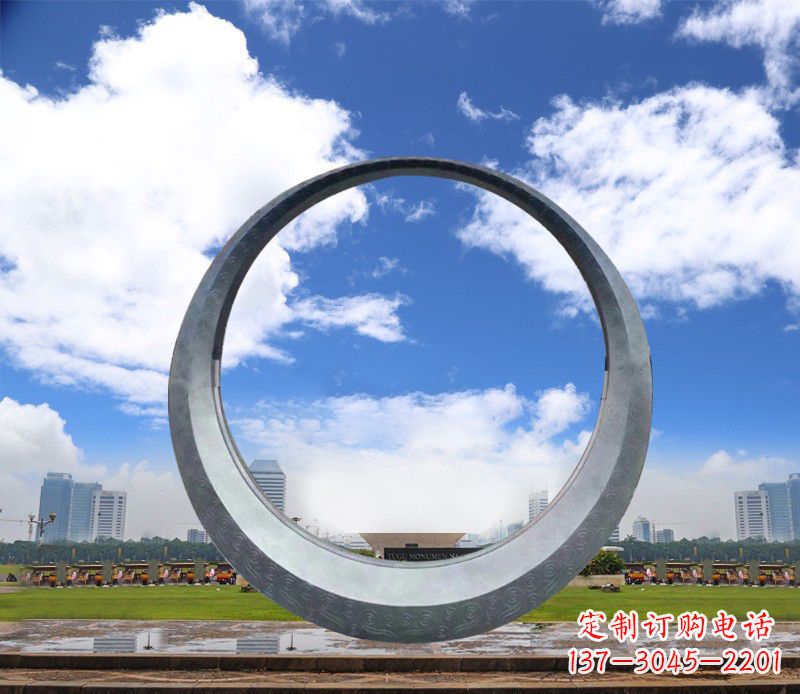 福建景观美化,中领雕塑不锈钢圆环雕塑