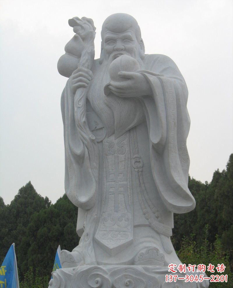 福建景区大理石老寿星雕塑