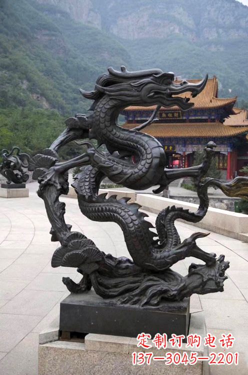 福建精美纯铜青龙雕塑，增添景区广场气派
