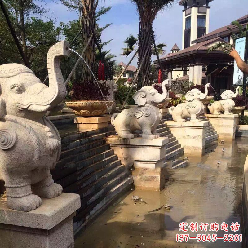 福建雕刻精美的大象雕塑