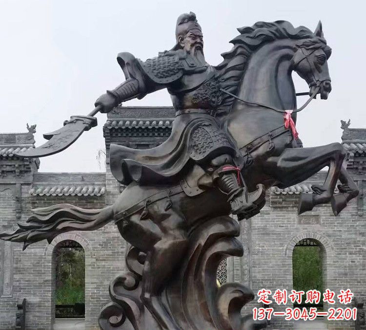 福建高贵雄浑的大型铜铸关公雕塑