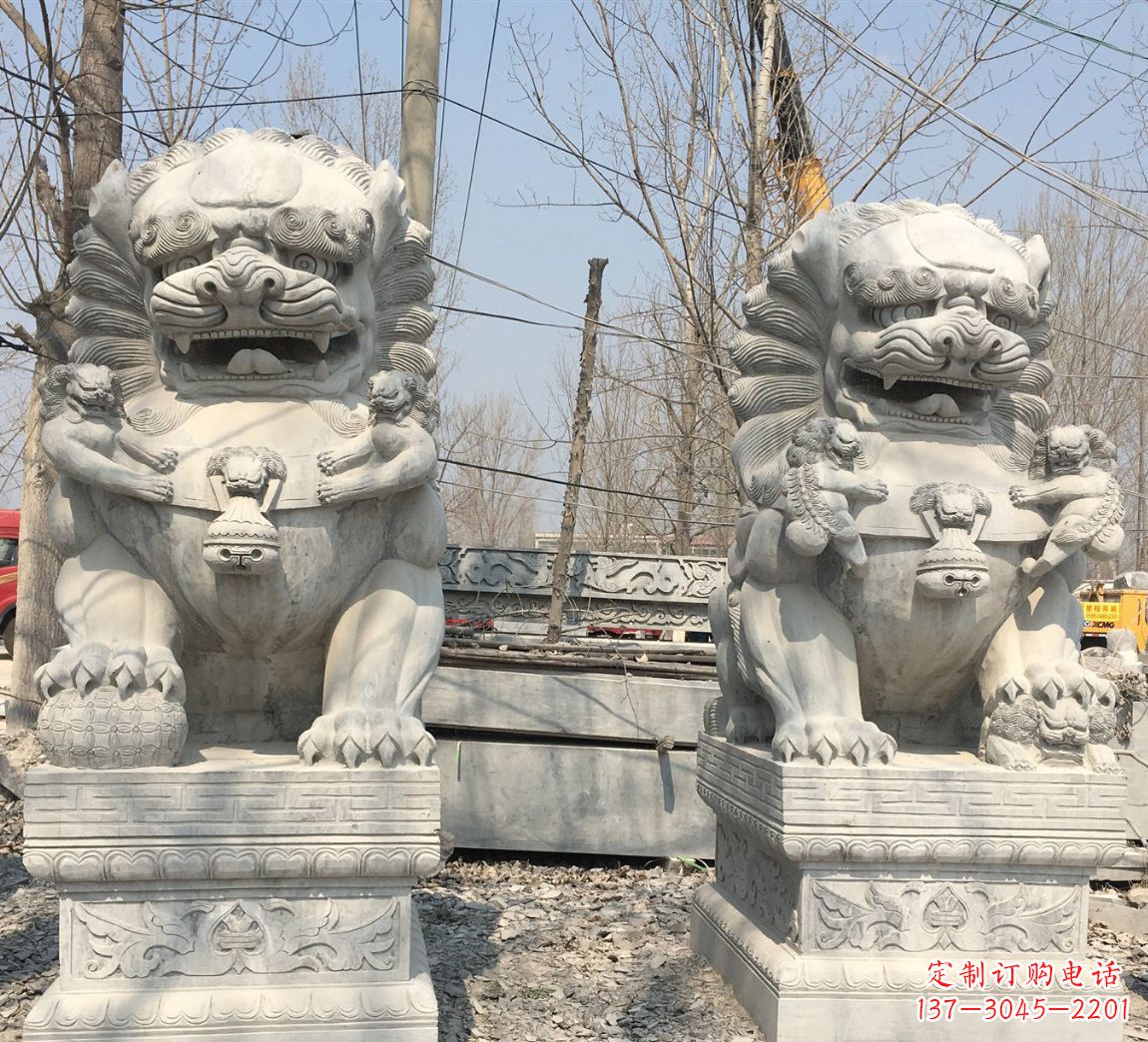 福建中领雕塑让狮子石雕神圣而庄严