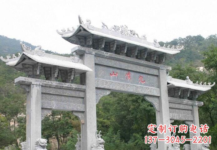 福建三门仿古牌坊石雕,精美绝伦